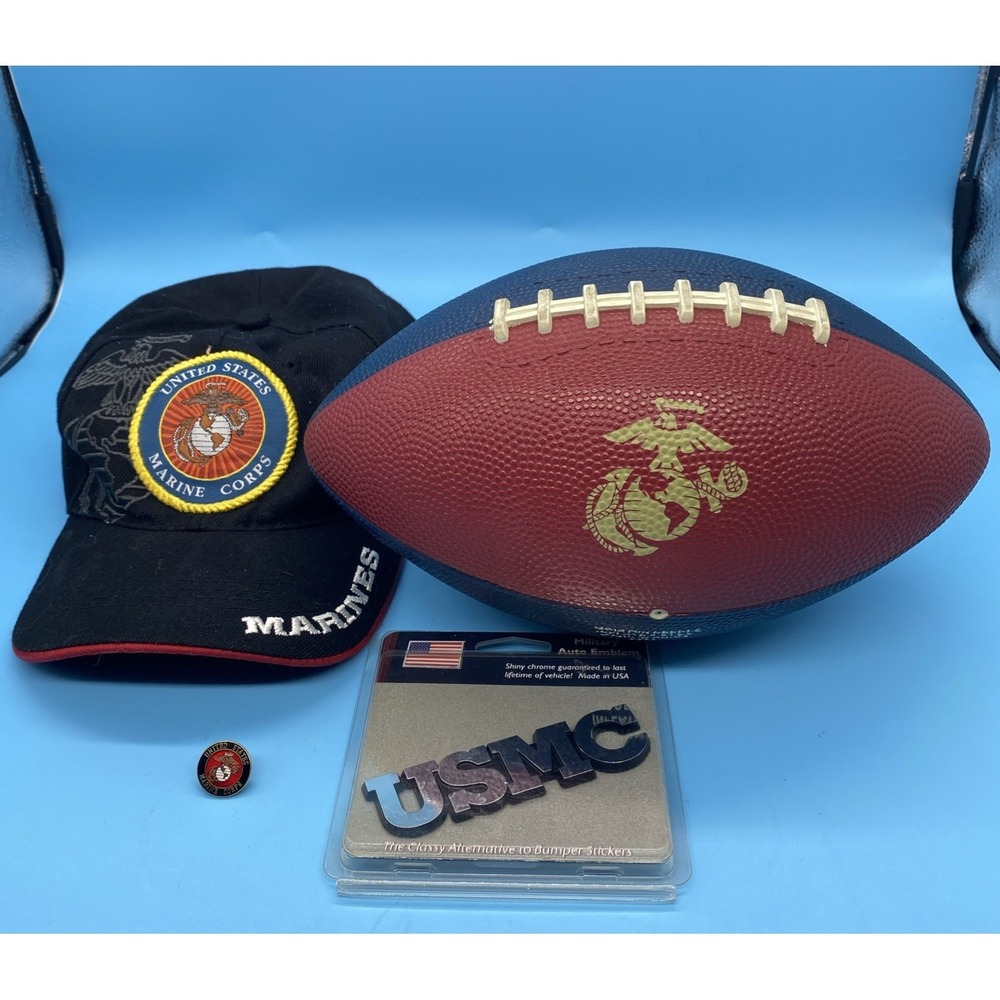 U.S. Marine Corps / USMC Bundle Hat Football Car Emblem Pin